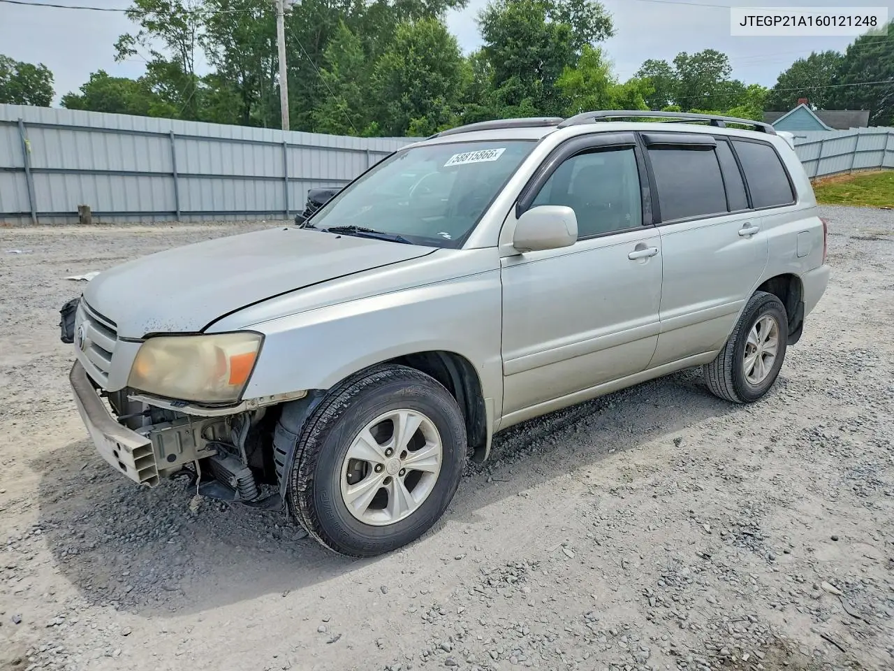2006 Toyota Highlander Limited VIN: JTEGP21A160121248 Lot: 58815866