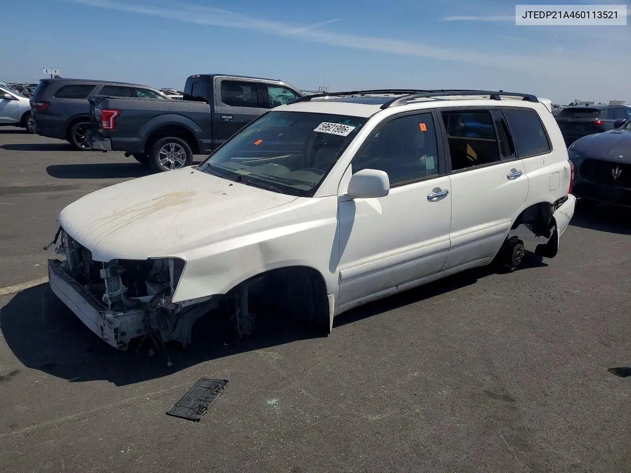 2006 Toyota Highlander Limited VIN: JTEDP21A460113521 Lot: 59621906