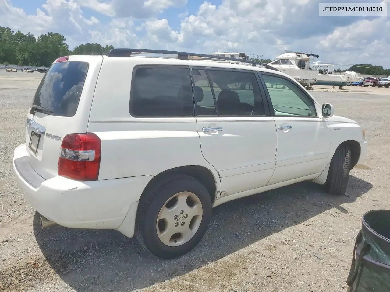 2006 Toyota Highlander Limited VIN: JTEDP21A460118010 Lot: 61062256