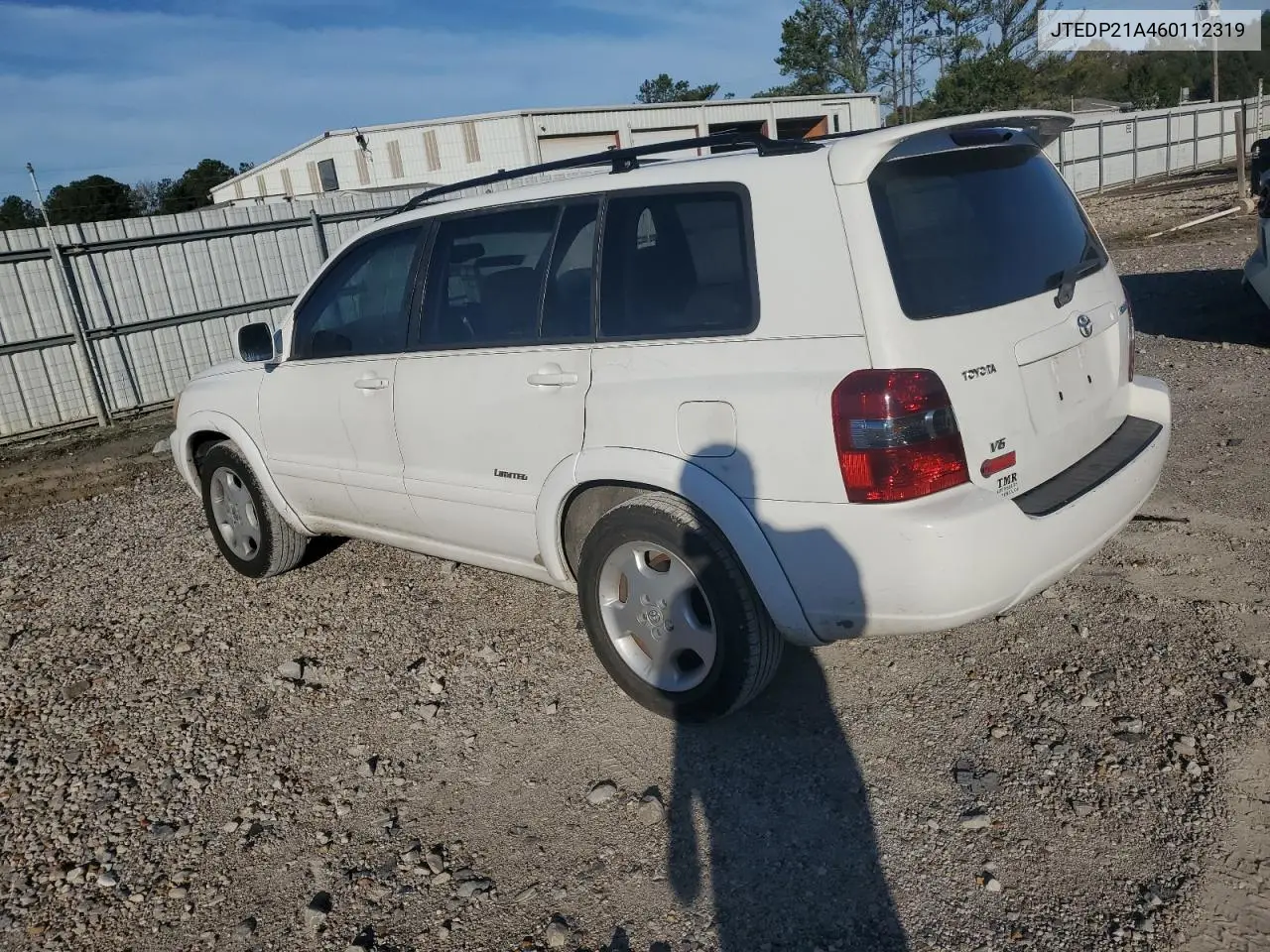 JTEDP21A460112319 2006 Toyota Highlander Limited