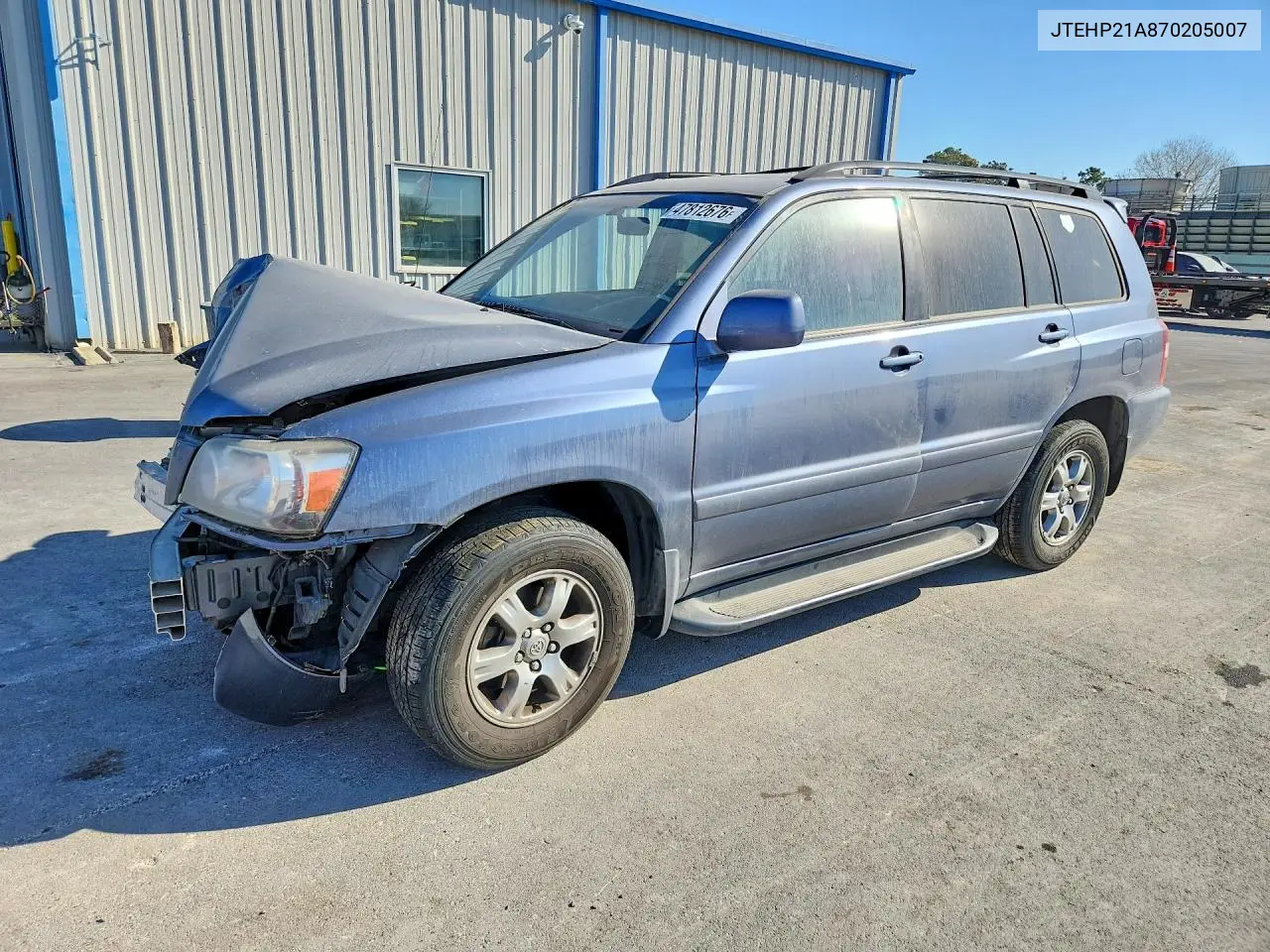 2007 Toyota Highlander Base VIN: JTEHP21A870205007 Lot: 47812676