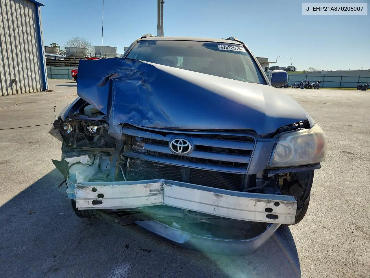 2007 Toyota Highlander Base VIN: JTEHP21A870205007 Lot: 47812676
