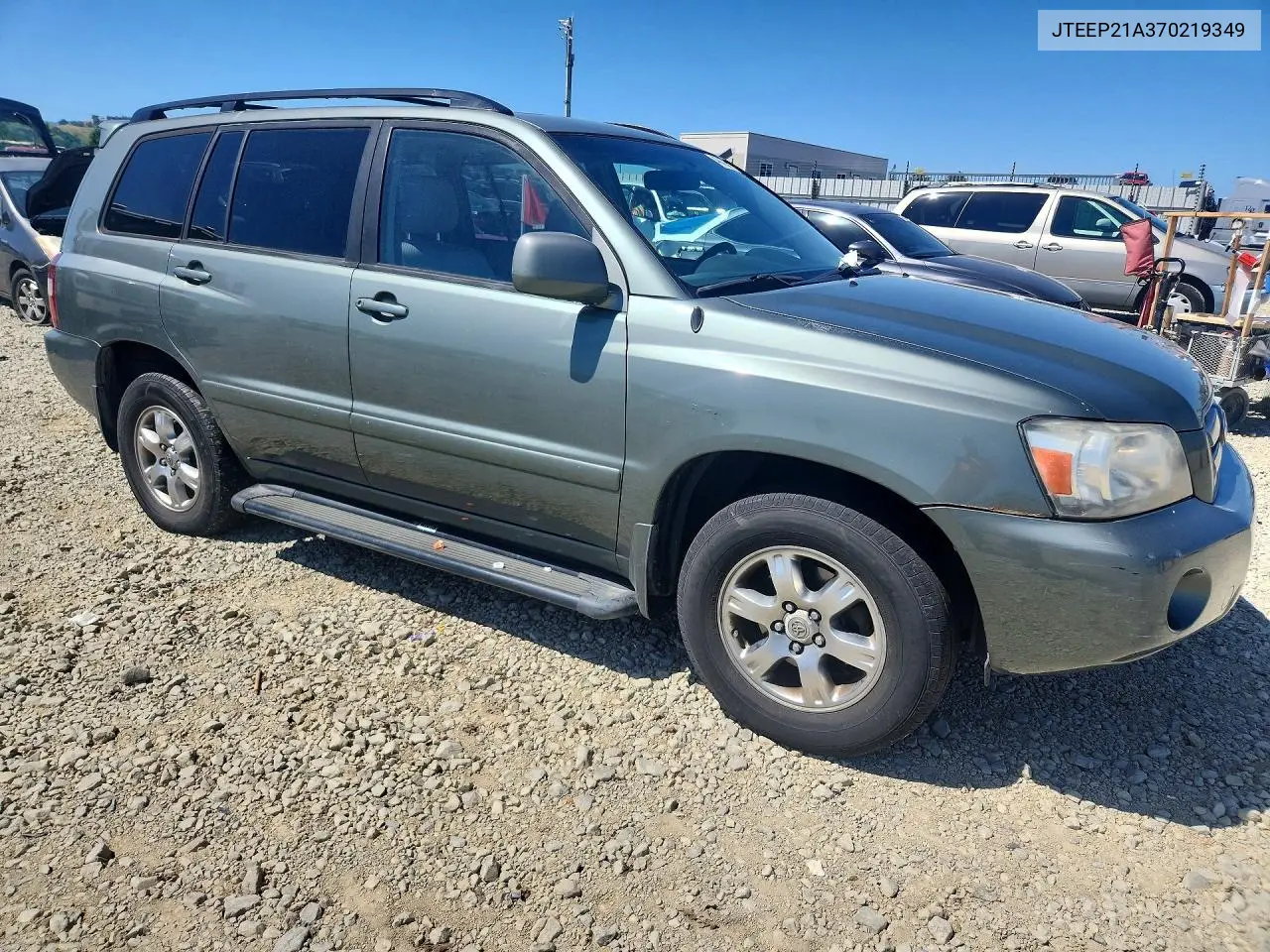 2007 Toyota Highlander Base VIN: JTEEP21A370219349 Lot: 48436376