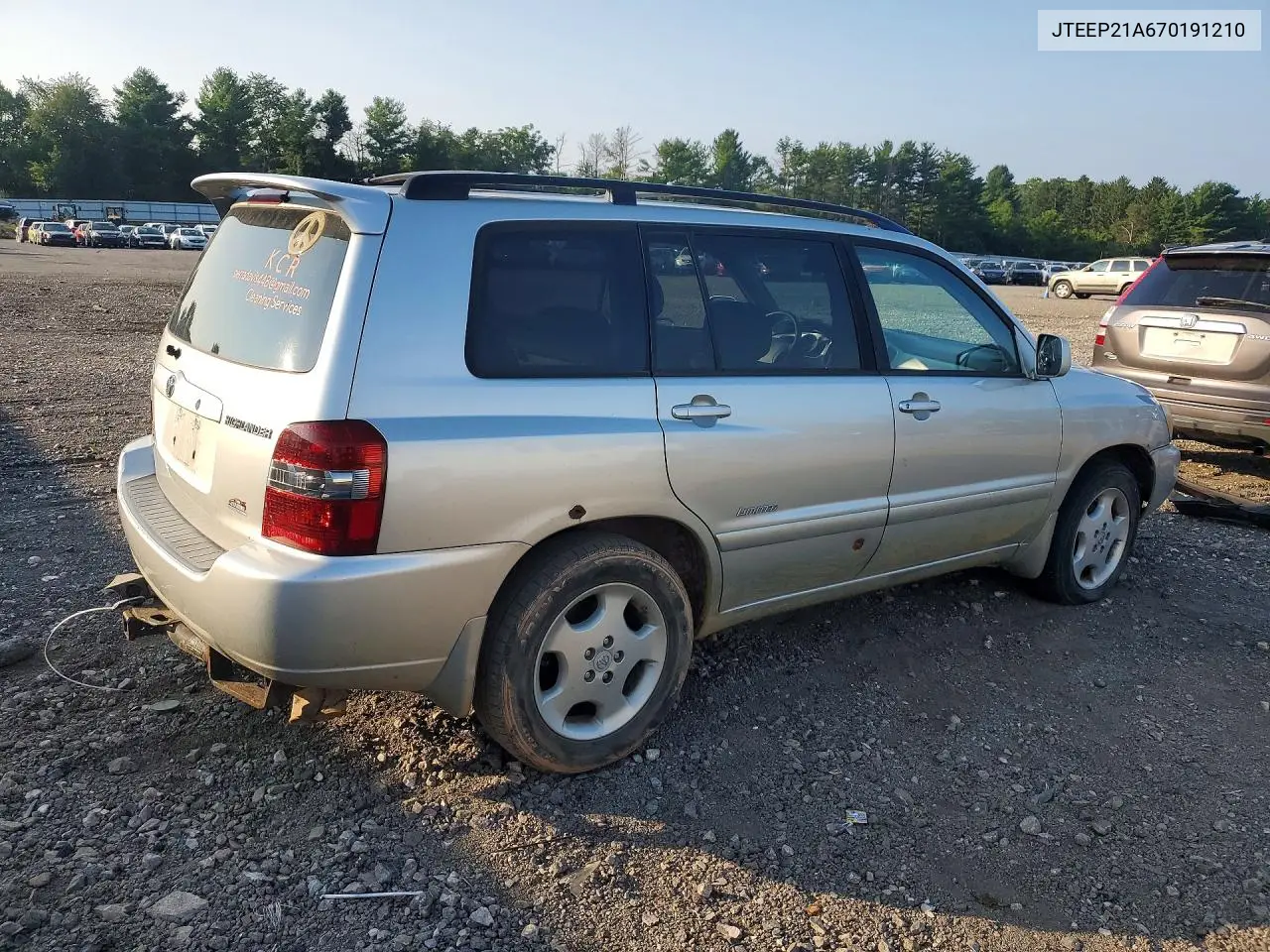 2007 Toyota Highlander Limited VIN: JTEEP21A670191210 Lot: 61764796