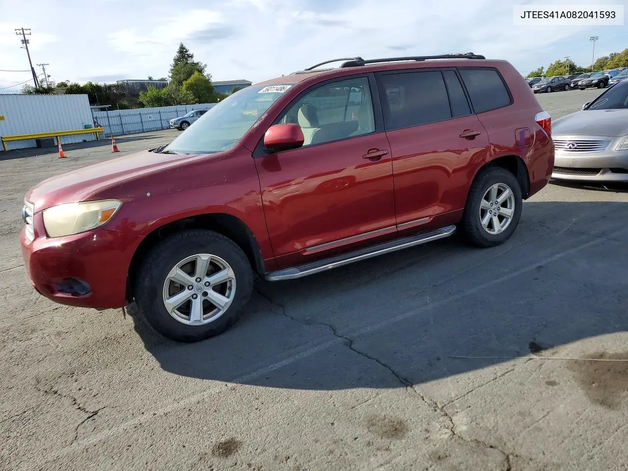 2008 Toyota Highlander Base VIN: JTEES41A082041593 Lot: 59311486