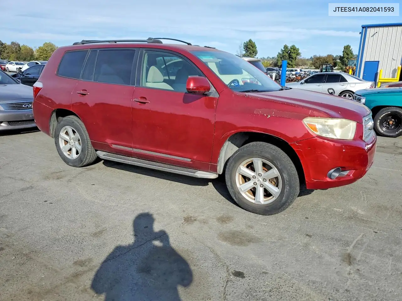 2008 Toyota Highlander Base VIN: JTEES41A082041593 Lot: 59311486