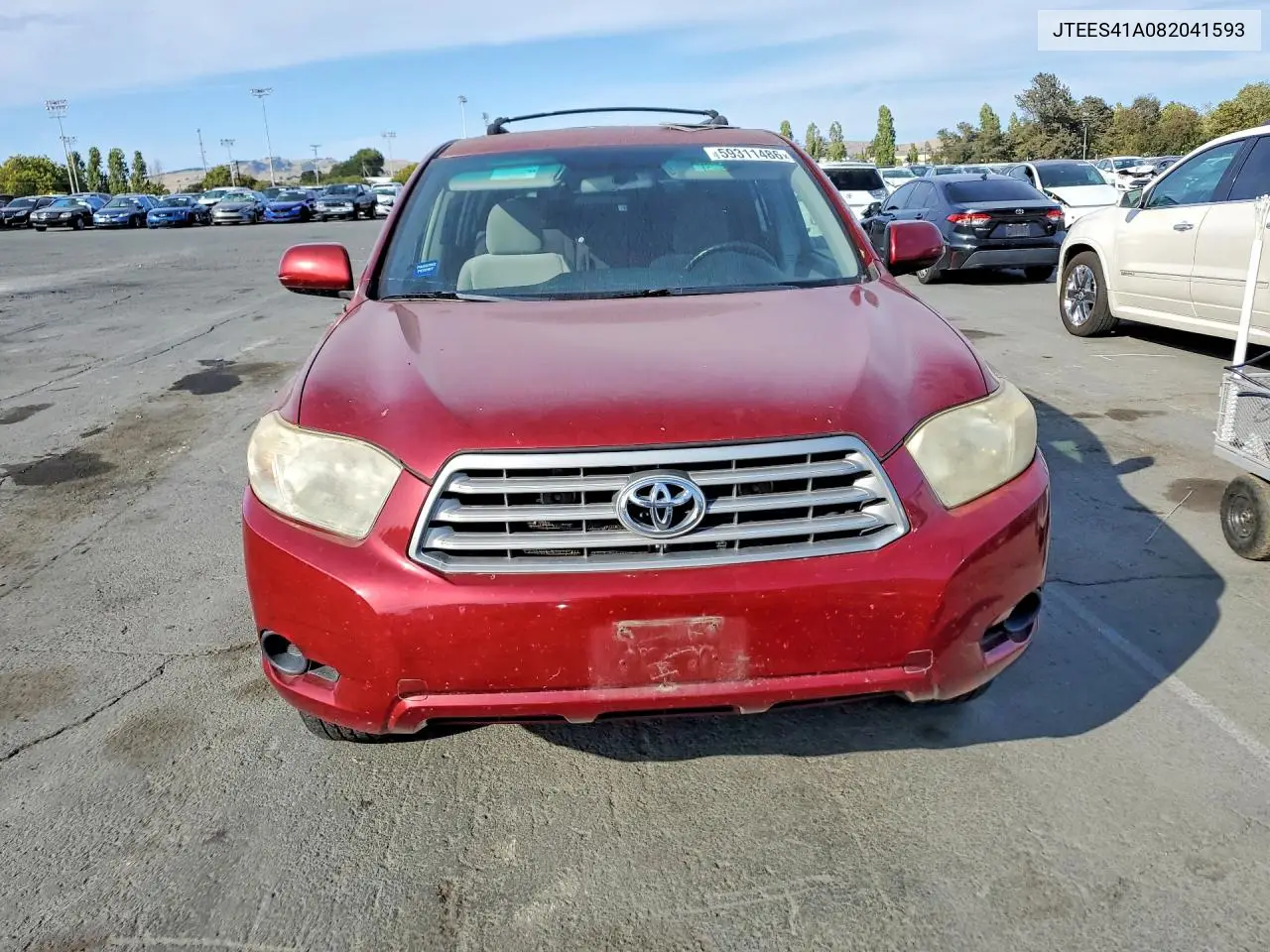 2008 Toyota Highlander Base VIN: JTEES41A082041593 Lot: 59311486