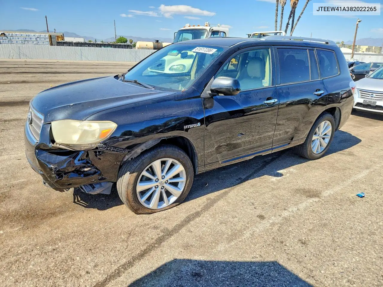 2008 Toyota Highlander Hybrid VIN: JTEEW41A382022265 Lot: 61617286