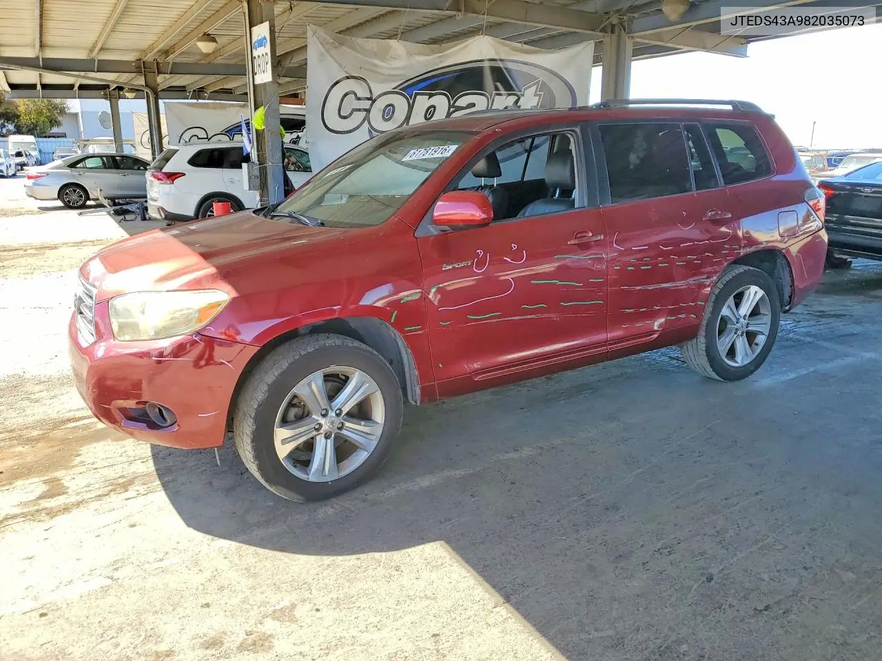 2008 Toyota Highlander Sport VIN: JTEDS43A982035073 Lot: 61781916