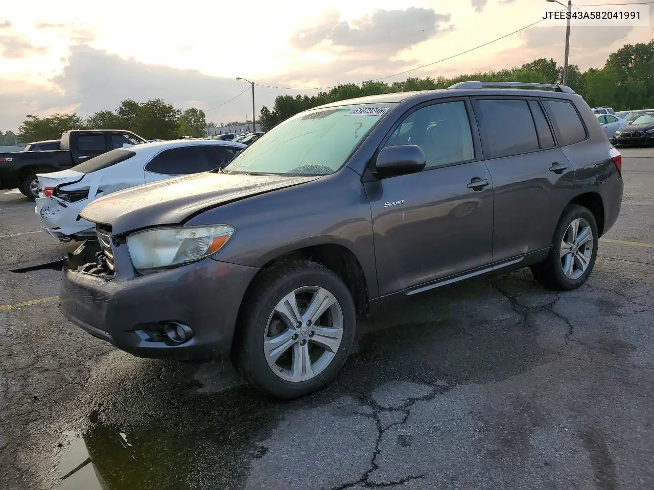 2008 Toyota Highlander Limited VIN: JTEES43A582041991 Lot: 61879246