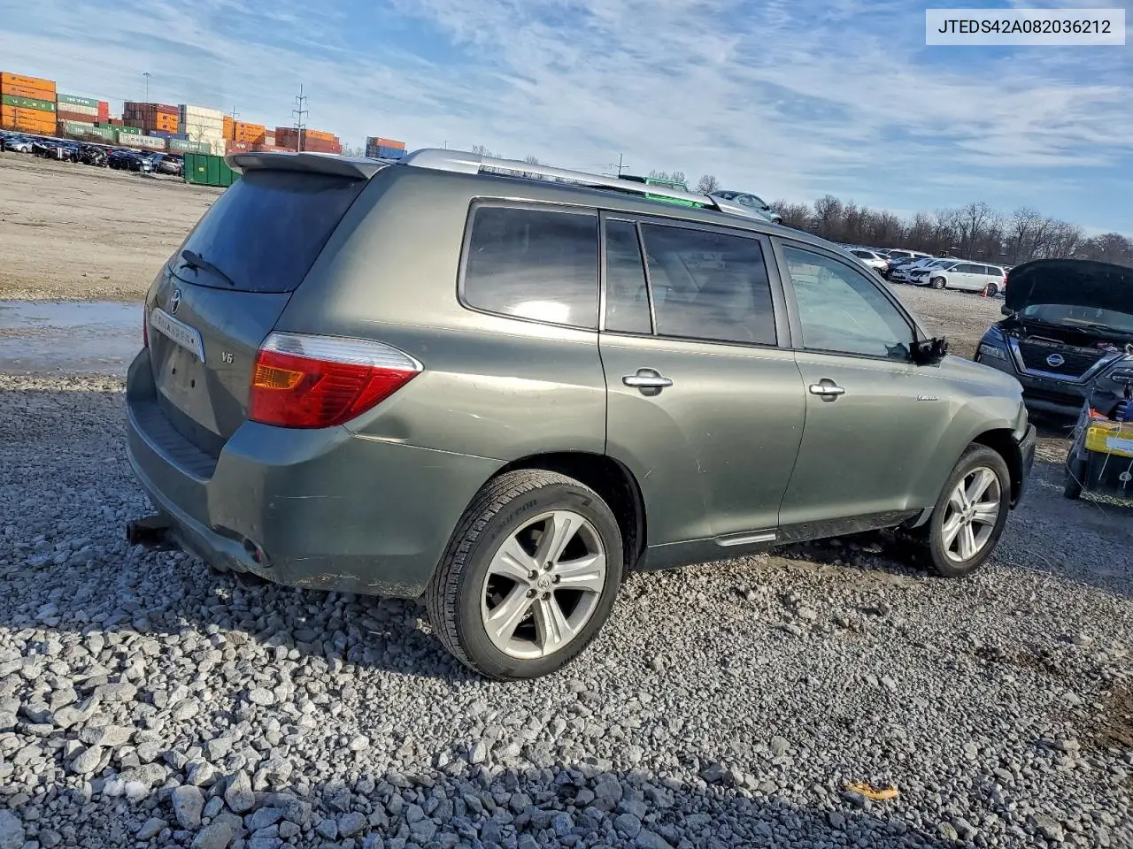 JTEDS42A082036212 2008 Toyota Highlander Limited