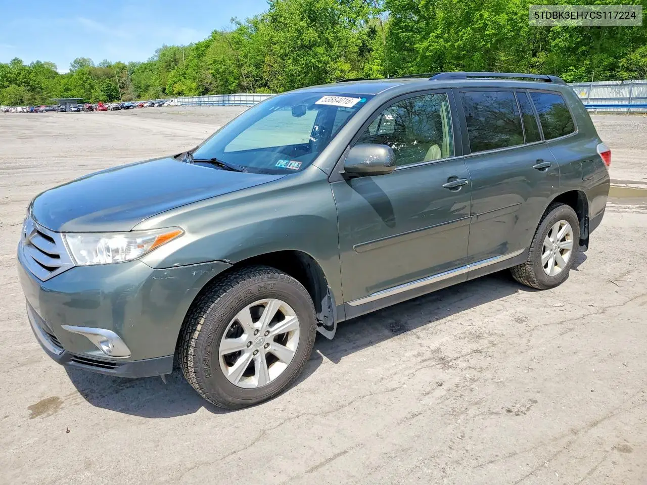 2012 Toyota Highlander Se VIN: 5TDBK3EH7CS117224 Lot: 53884016