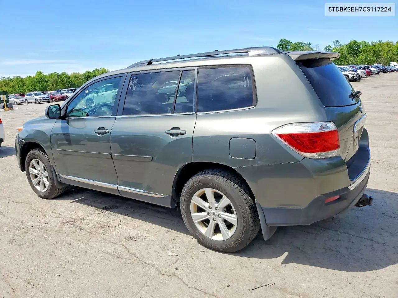 2012 Toyota Highlander Se VIN: 5TDBK3EH7CS117224 Lot: 53884016