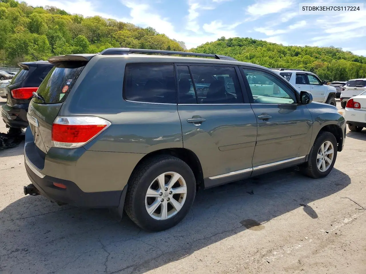 2012 Toyota Highlander Se VIN: 5TDBK3EH7CS117224 Lot: 53884016