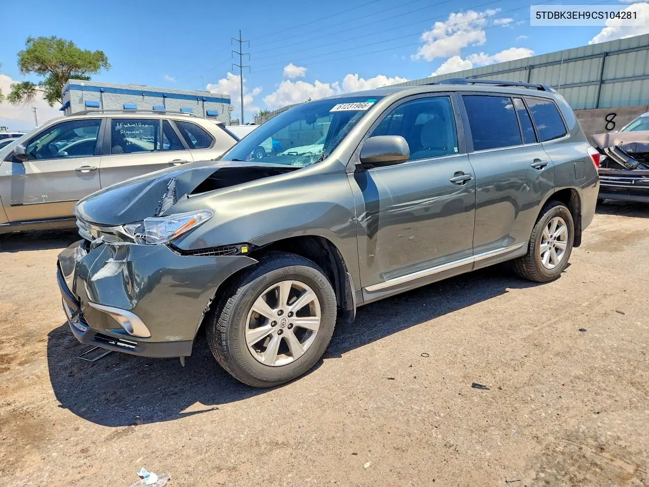 2012 Toyota Highlander Base VIN: 5TDBK3EH9CS104281 Lot: 61231966