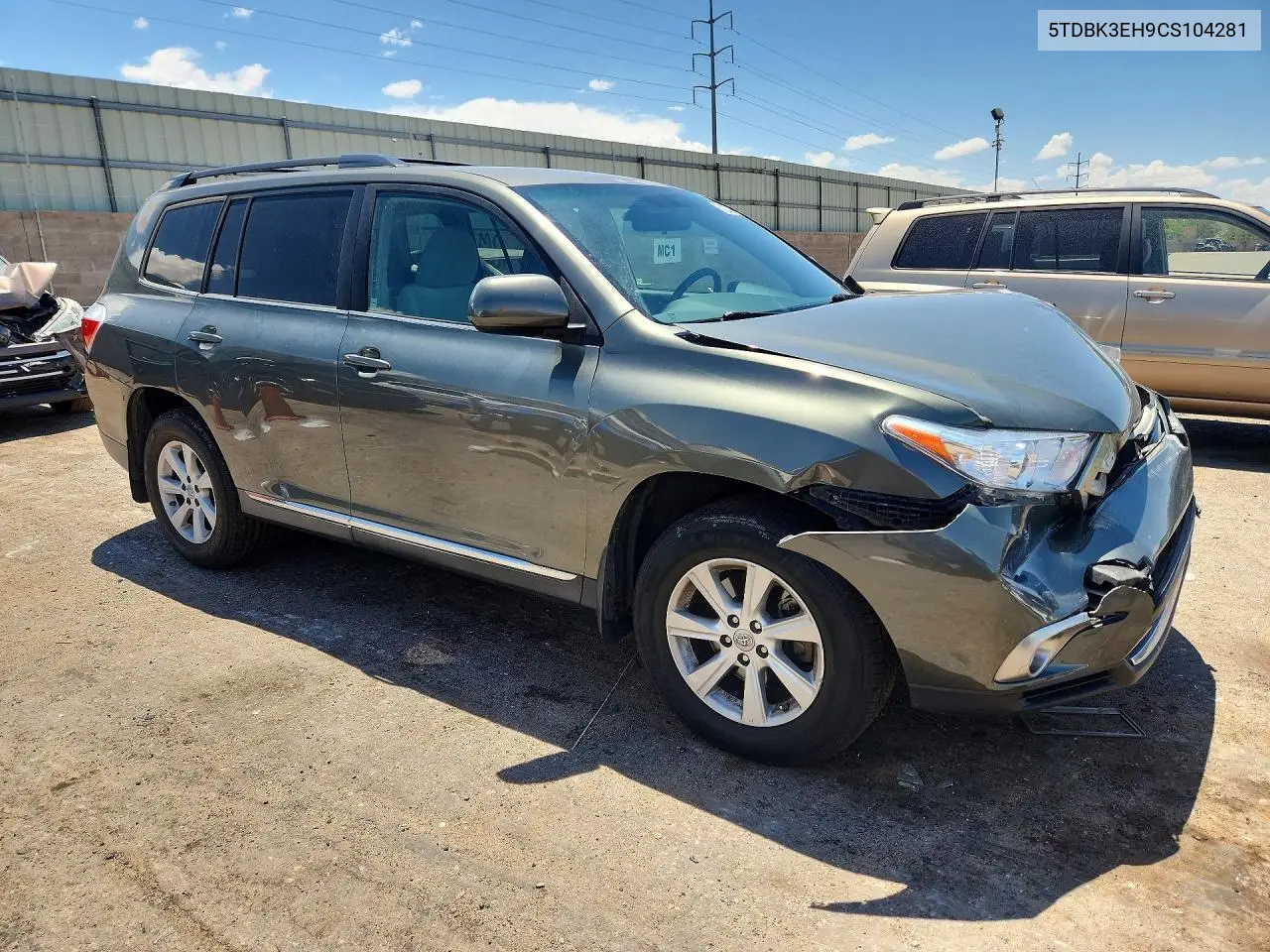 2012 Toyota Highlander Base VIN: 5TDBK3EH9CS104281 Lot: 61231966