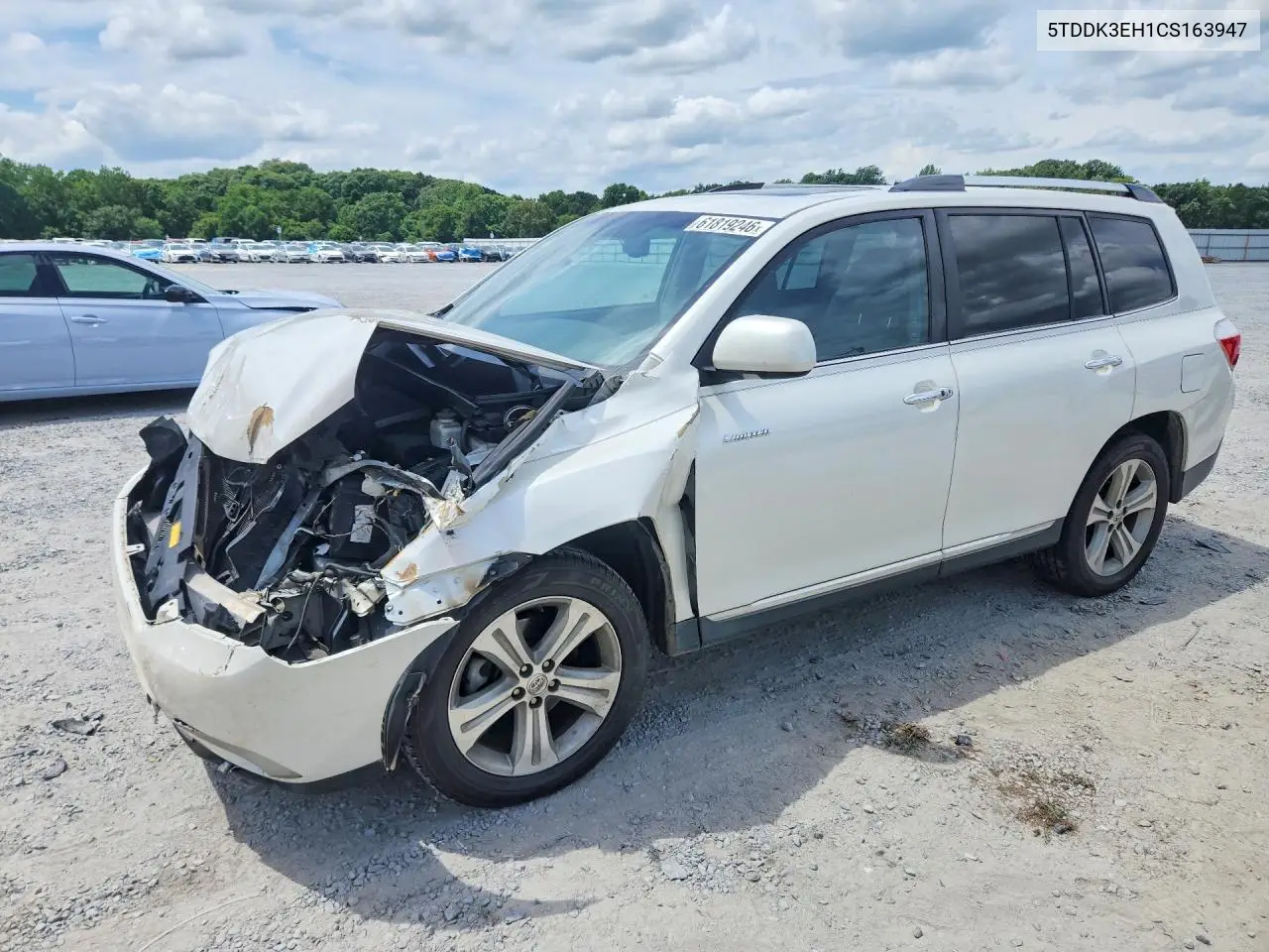 2012 Toyota Highlander Limited VIN: 5TDDK3EH1CS163947 Lot: 61819246
