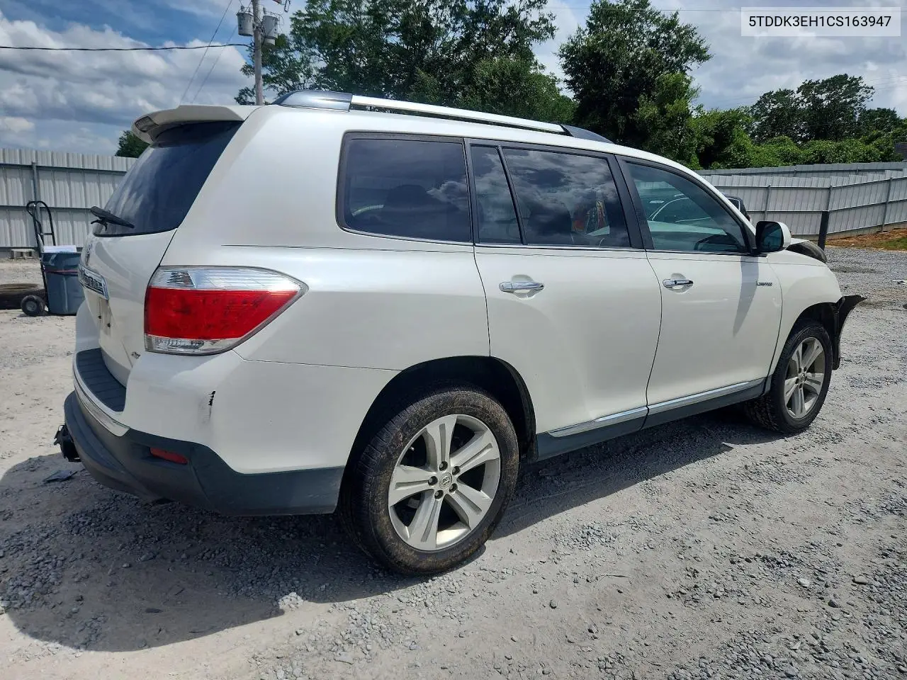 2012 Toyota Highlander Limited VIN: 5TDDK3EH1CS163947 Lot: 61819246