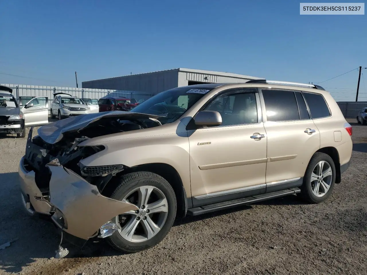 5TDDK3EH5CS115237 2012 Toyota Highlander Limited