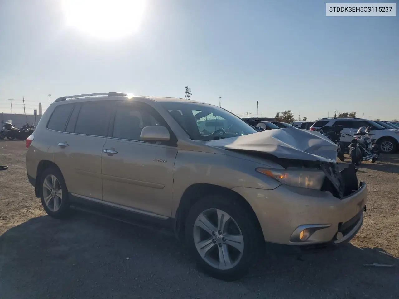 5TDDK3EH5CS115237 2012 Toyota Highlander Limited