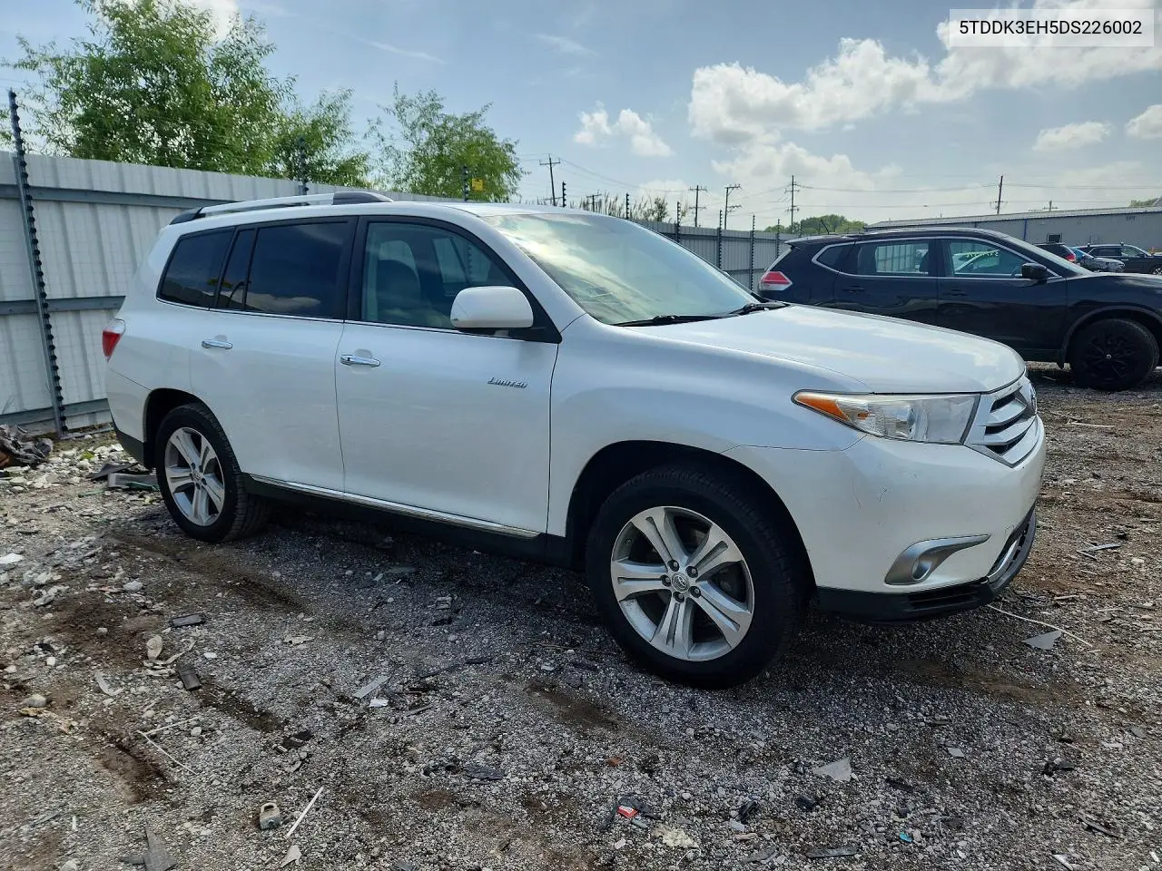 2013 Toyota Highlander Limited VIN: 5TDDK3EH5DS226002 Lot: 58883836
