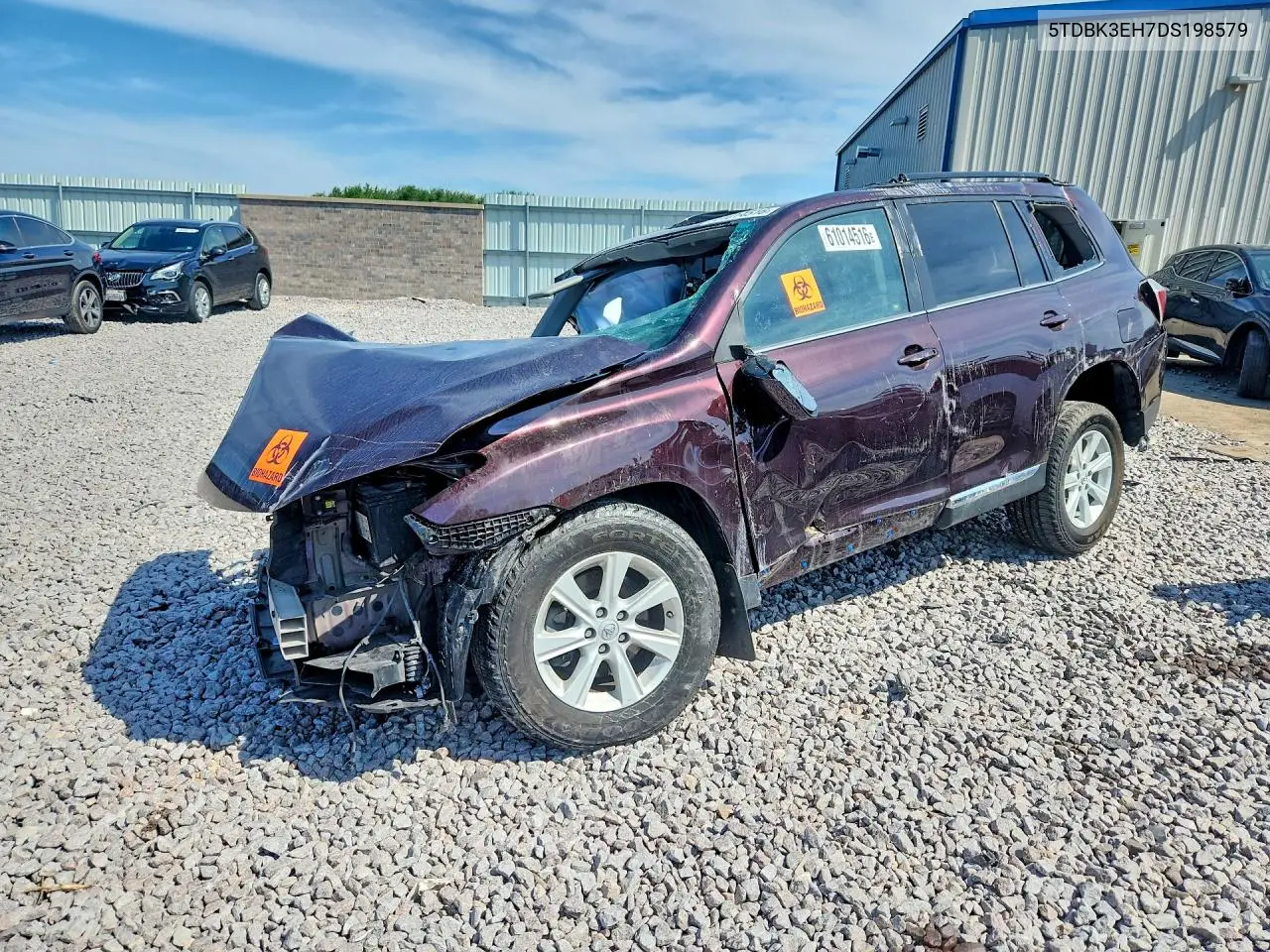 2013 Toyota Highlander Se VIN: 5TDBK3EH7DS198579 Lot: 61014516