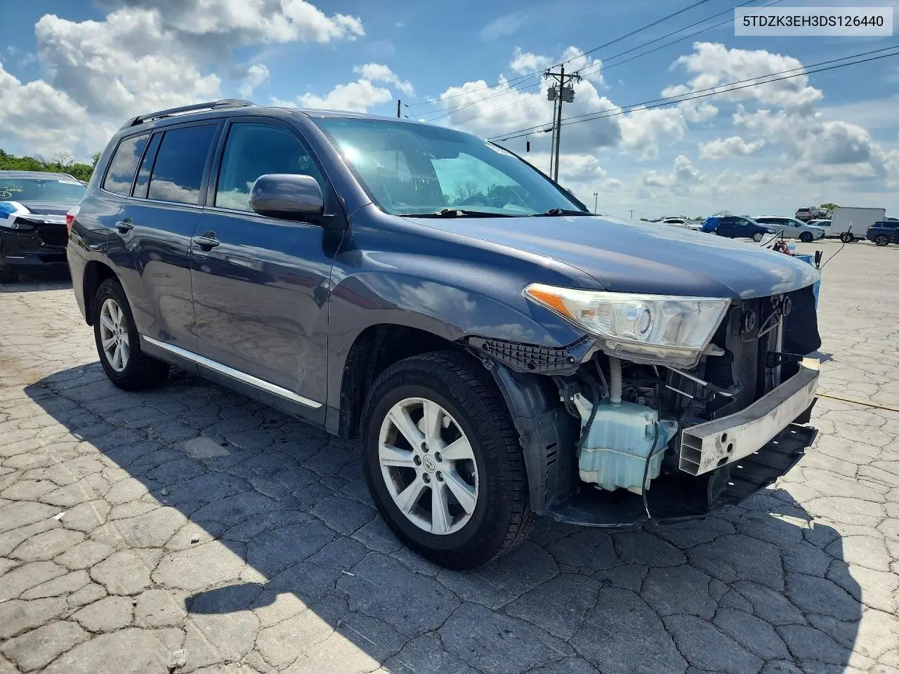 2013 Toyota Highlander Se VIN: 5TDZK3EH3DS126440 Lot: 61992106