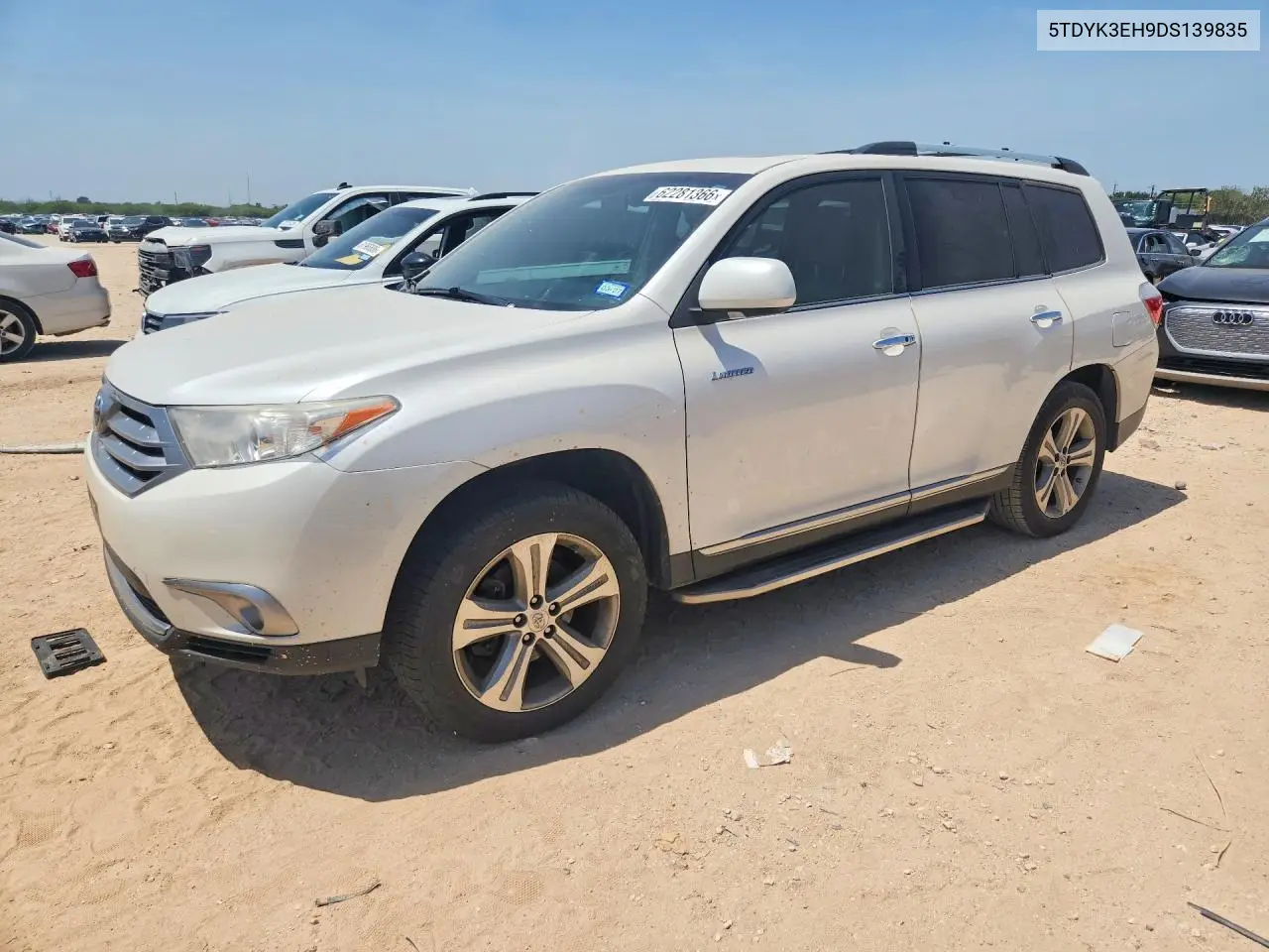2013 Toyota Highlander Limited VIN: 5TDYK3EH9DS139835 Lot: 62281366