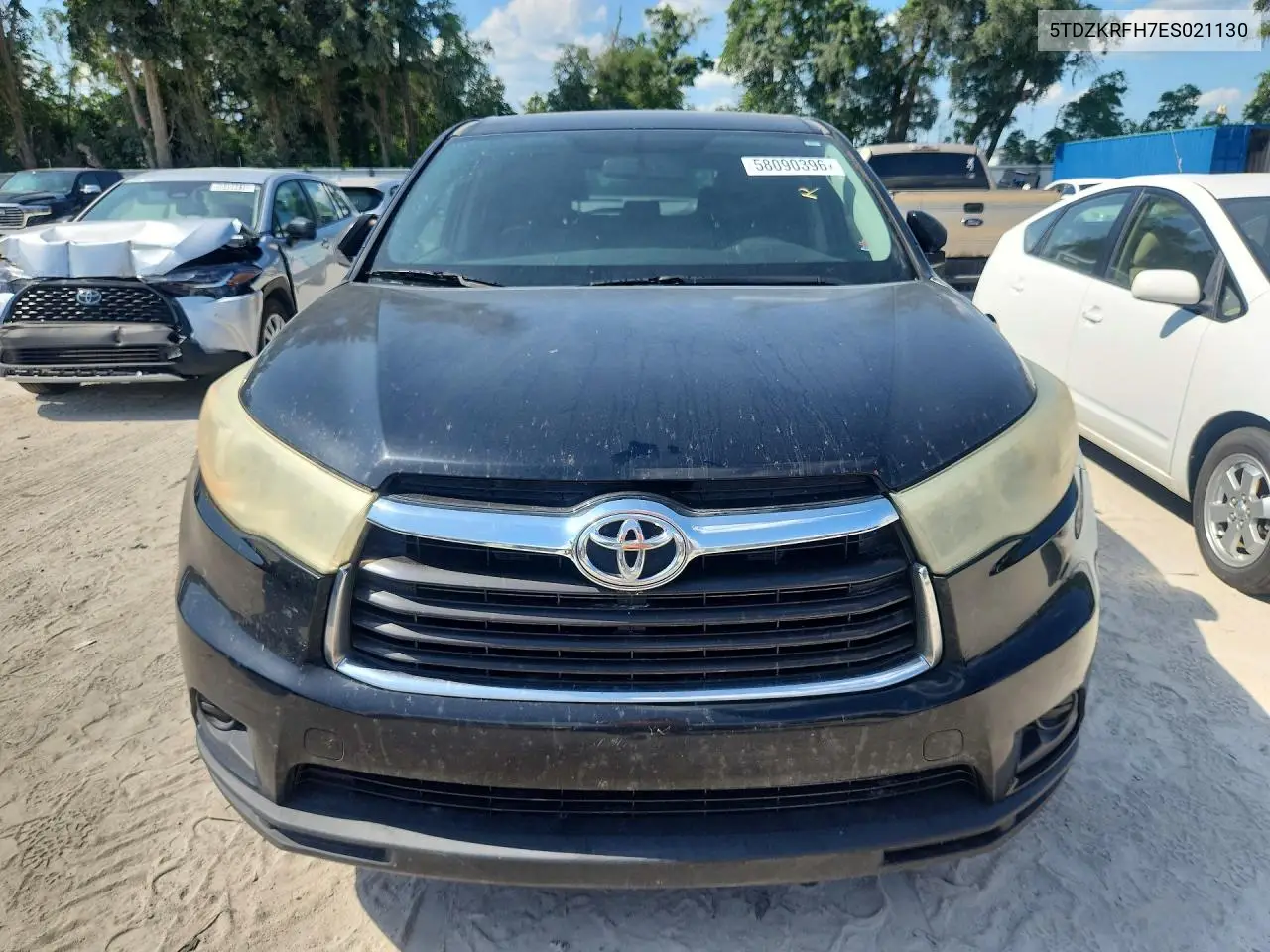 2014 Toyota Highlander Le VIN: 5TDZKRFH7ES021130 Lot: 58090396