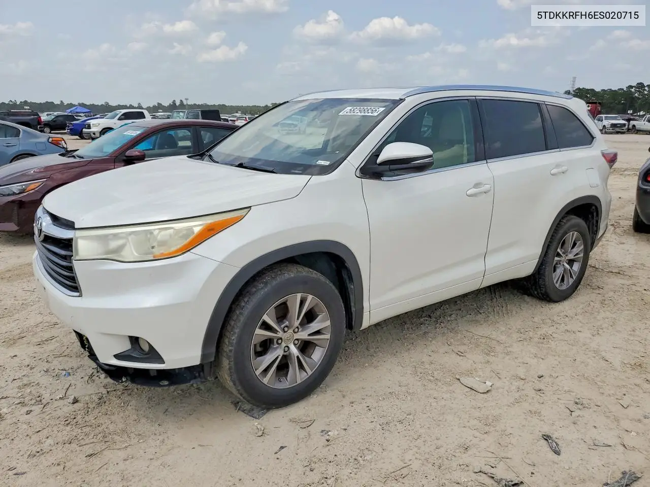 2014 Toyota Highlander Xle VIN: 5TDKKRFH6ES020715 Lot: 58298856