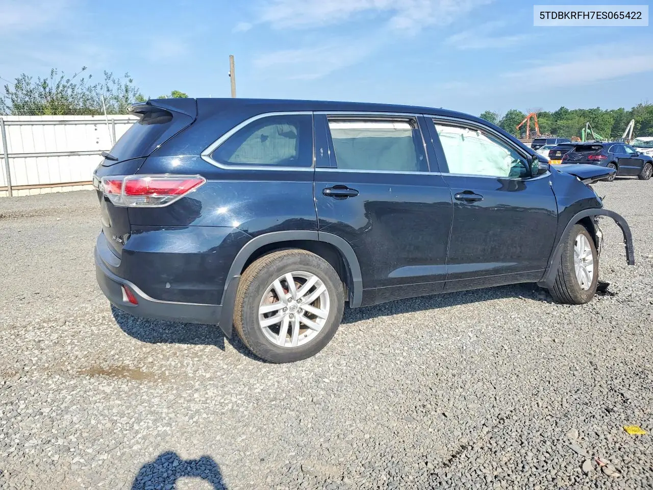 2014 Toyota Highlander Le VIN: 5TDBKRFH7ES065422 Lot: 61140726
