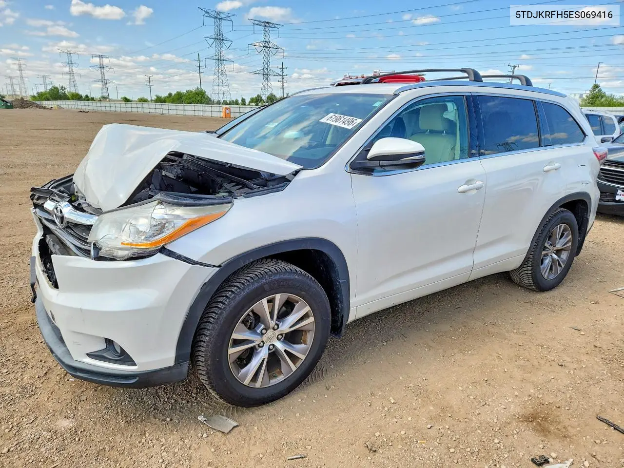 2014 Toyota Highlander Xle VIN: 5TDJKRFH5ES069416 Lot: 61961496
