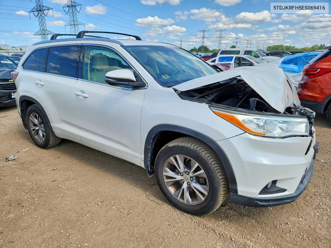 2014 Toyota Highlander Xle VIN: 5TDJKRFH5ES069416 Lot: 61961496
