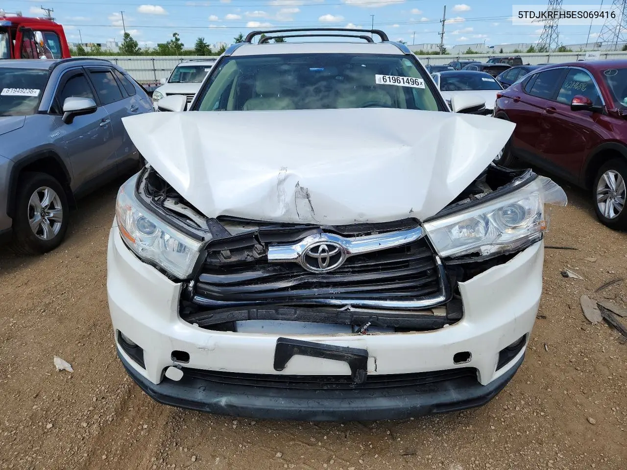 2014 Toyota Highlander Xle VIN: 5TDJKRFH5ES069416 Lot: 61961496