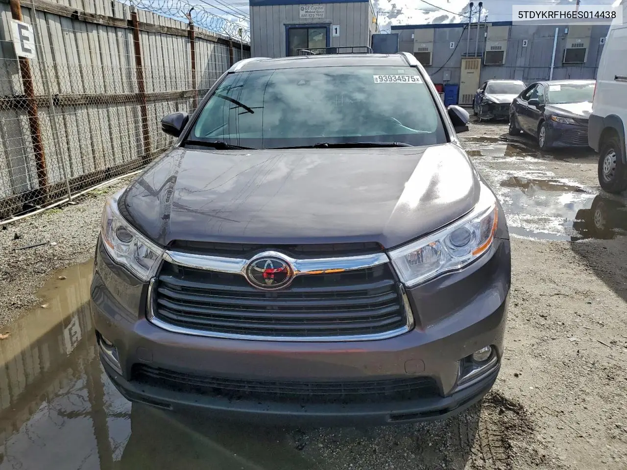 5TDYKRFH6ES014438 2014 Toyota Highlander Limited