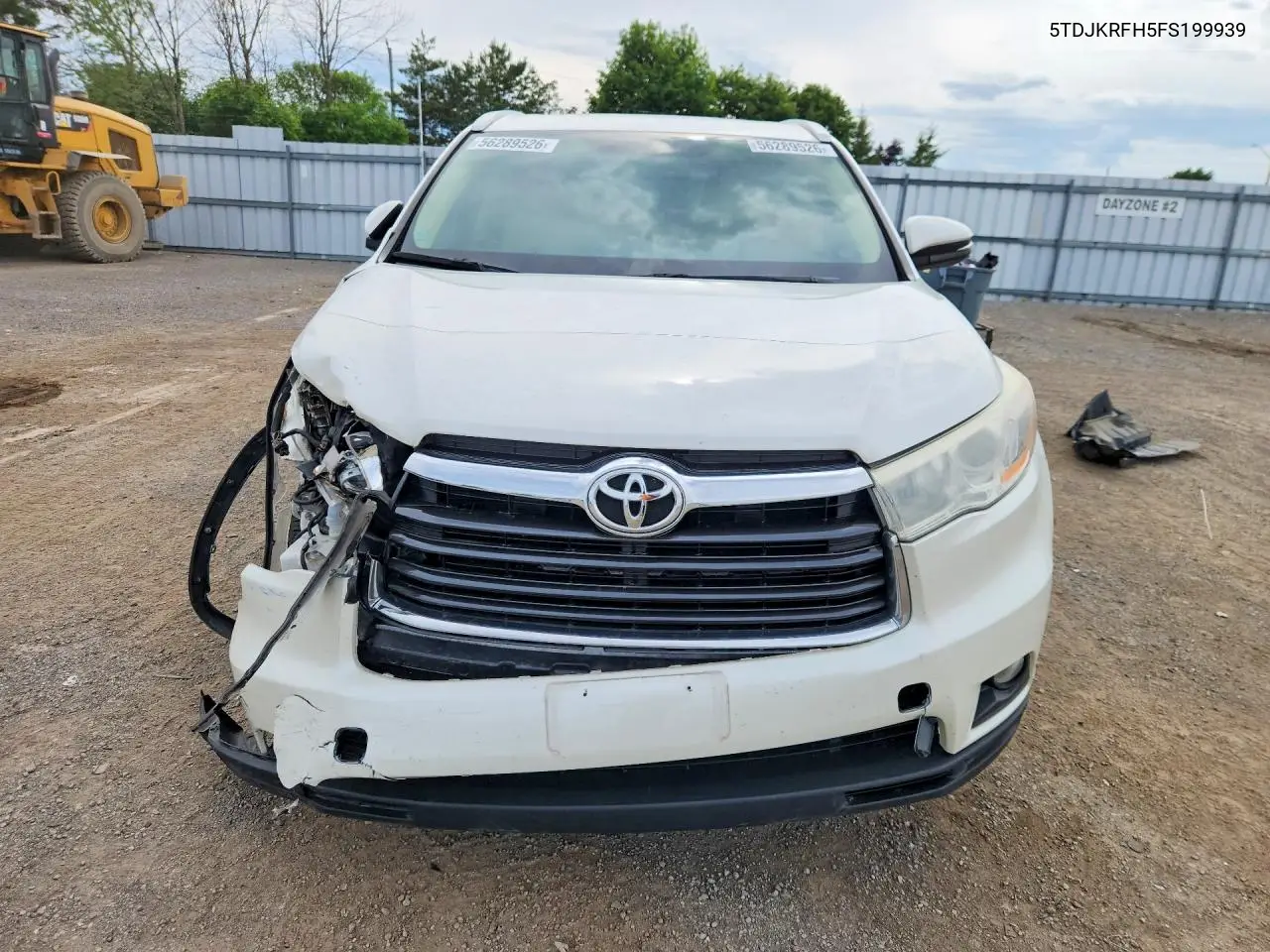 2015 Toyota Highlander Xle VIN: 5TDJKRFH5FS199939 Lot: 56289526