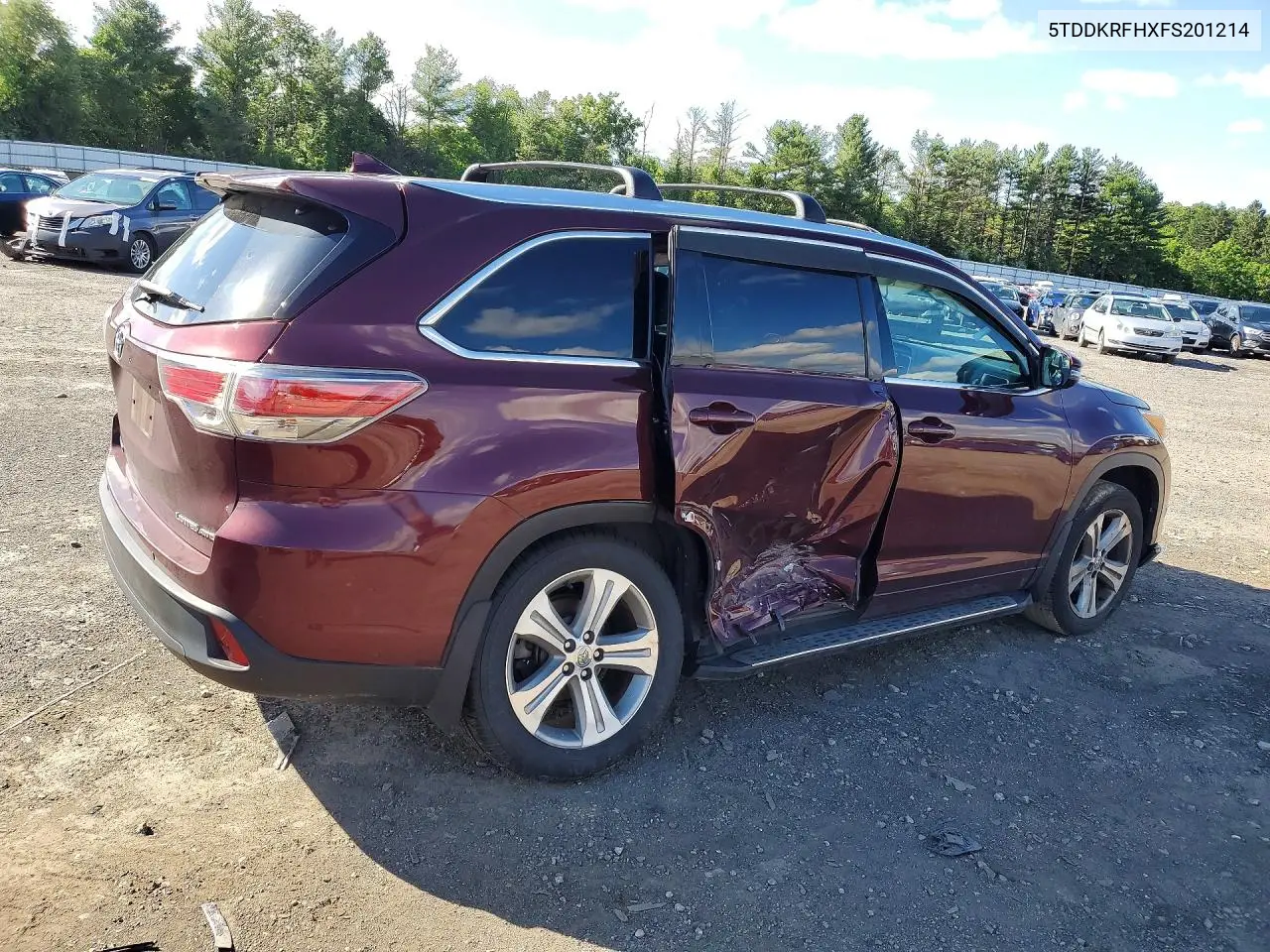 2015 Toyota Highlander Limited VIN: 5TDDKRFHXFS201214 Lot: 56846876
