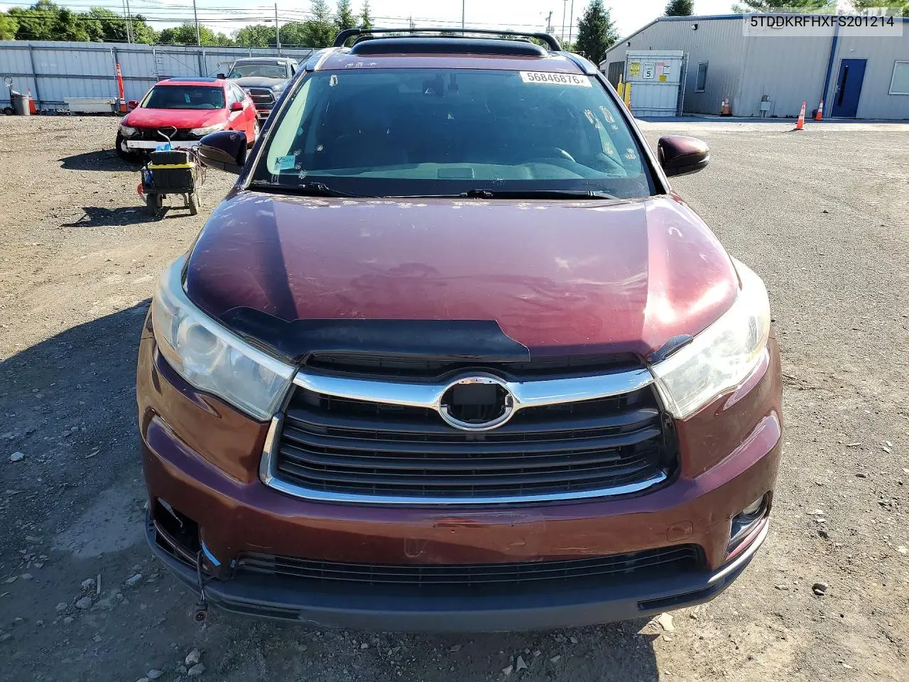 2015 Toyota Highlander Limited VIN: 5TDDKRFHXFS201214 Lot: 56846876