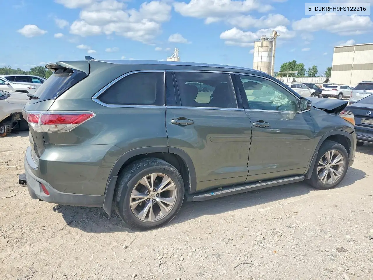 2015 Toyota Highlander Xle VIN: 5TDJKRFH9FS122216 Lot: 58381346