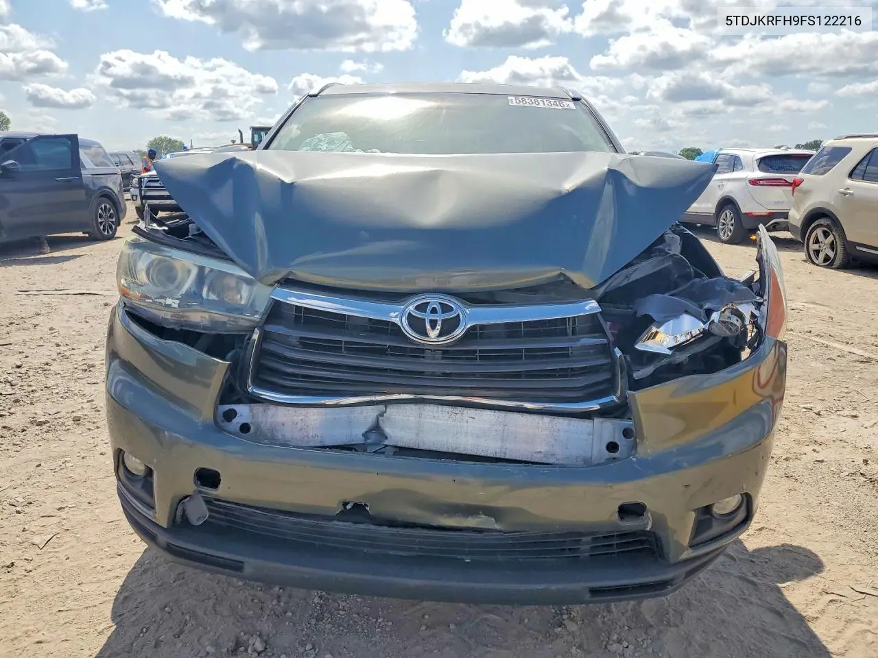 2015 Toyota Highlander Xle VIN: 5TDJKRFH9FS122216 Lot: 58381346