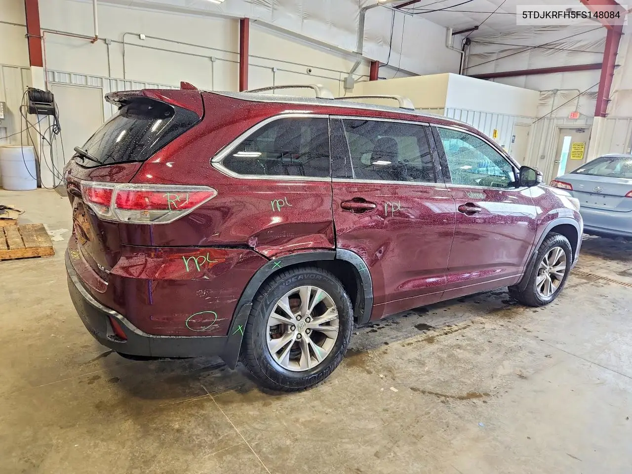 2015 Toyota Highlander Xle VIN: 5TDJKRFH5FS148084 Lot: 58768116