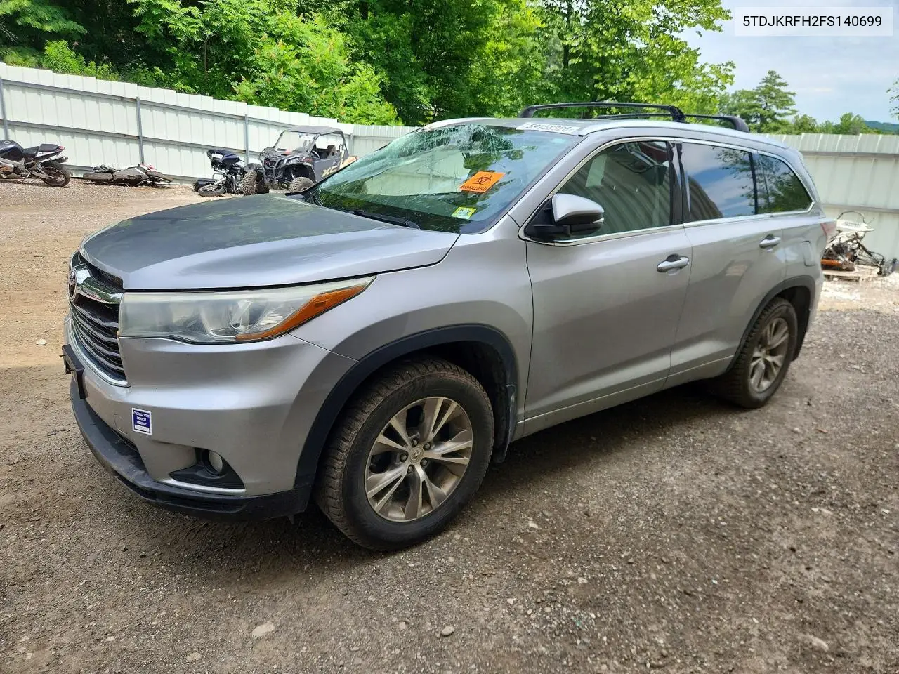 2015 Toyota Highlander Xle VIN: 5TDJKRFH2FS140699 Lot: 59158926