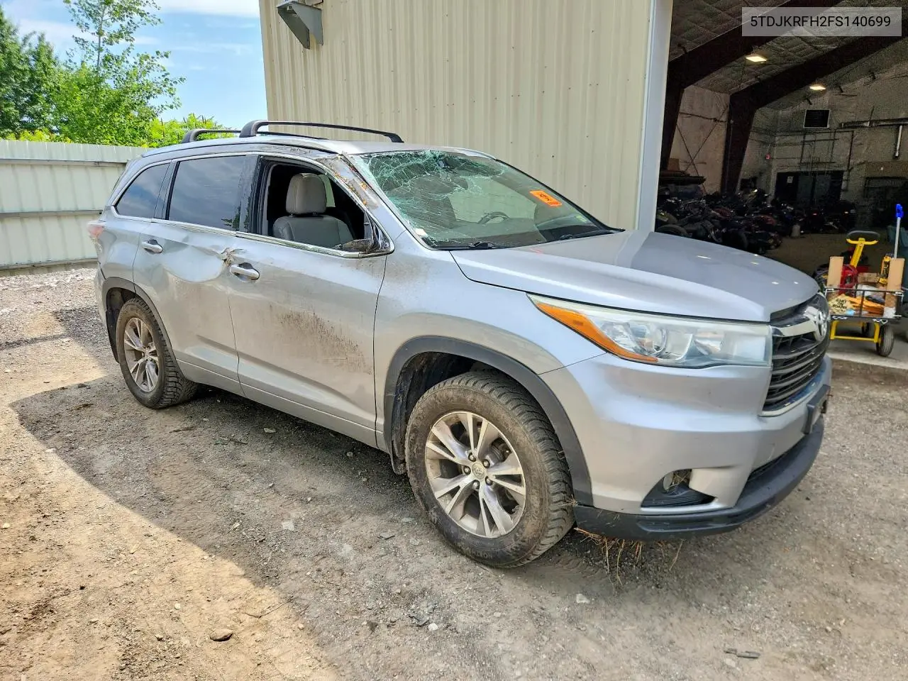 2015 Toyota Highlander Xle VIN: 5TDJKRFH2FS140699 Lot: 59158926