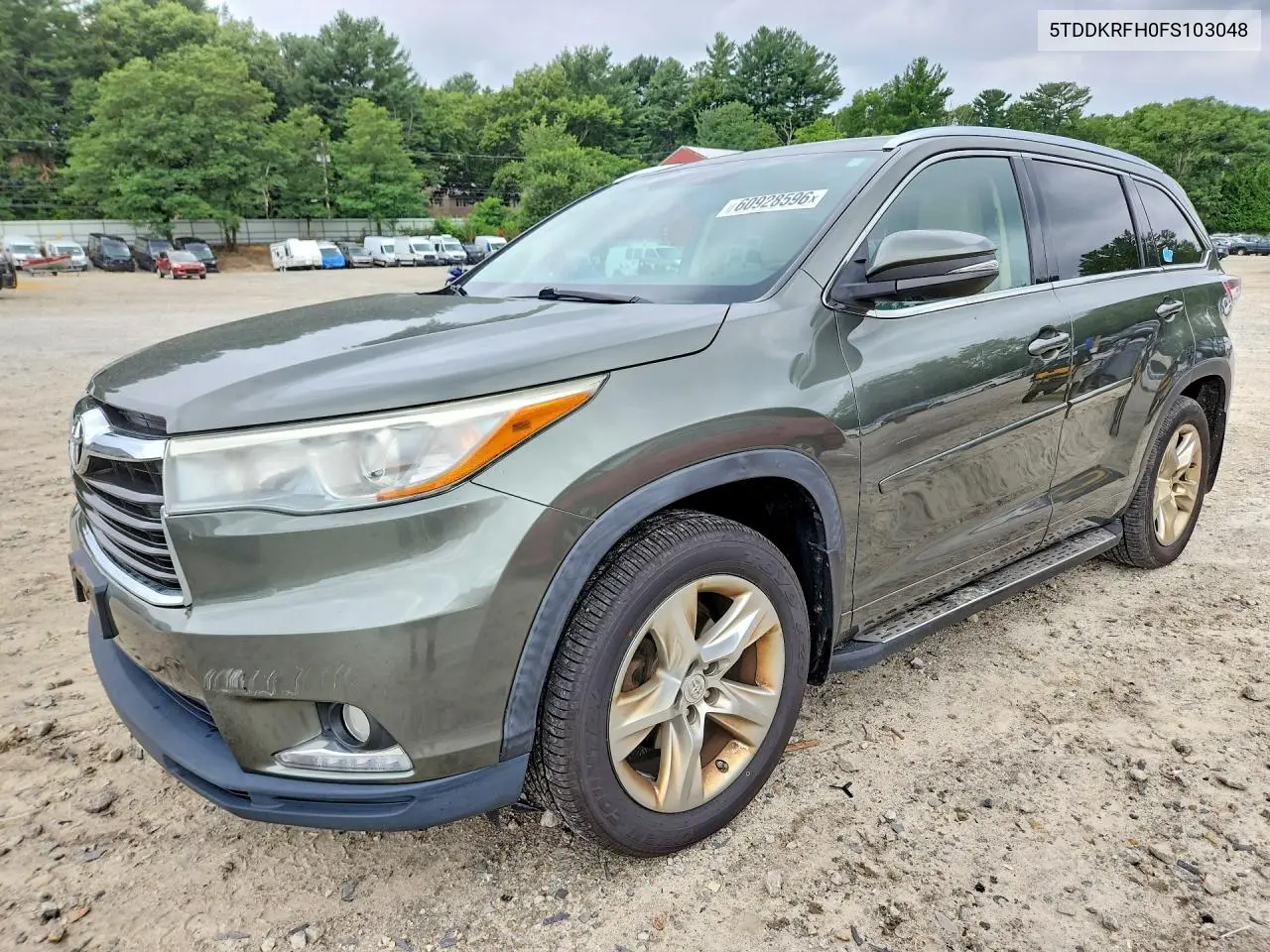 2015 Toyota Highlander Limited VIN: 5TDDKRFH0FS103048 Lot: 60928596