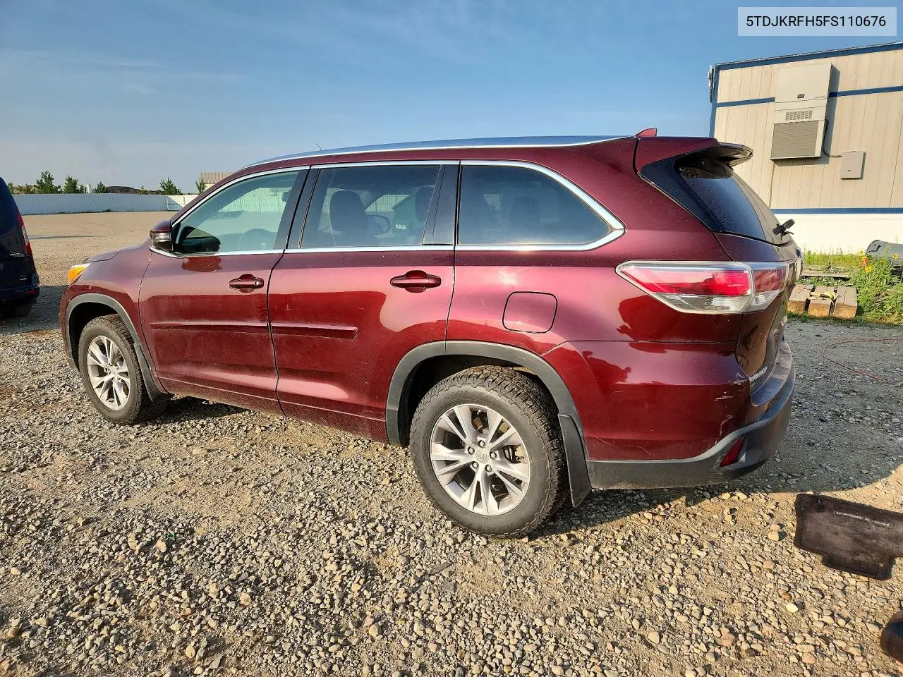 2015 Toyota Highlander Xle VIN: 5TDJKRFH5FS110676 Lot: 60941756