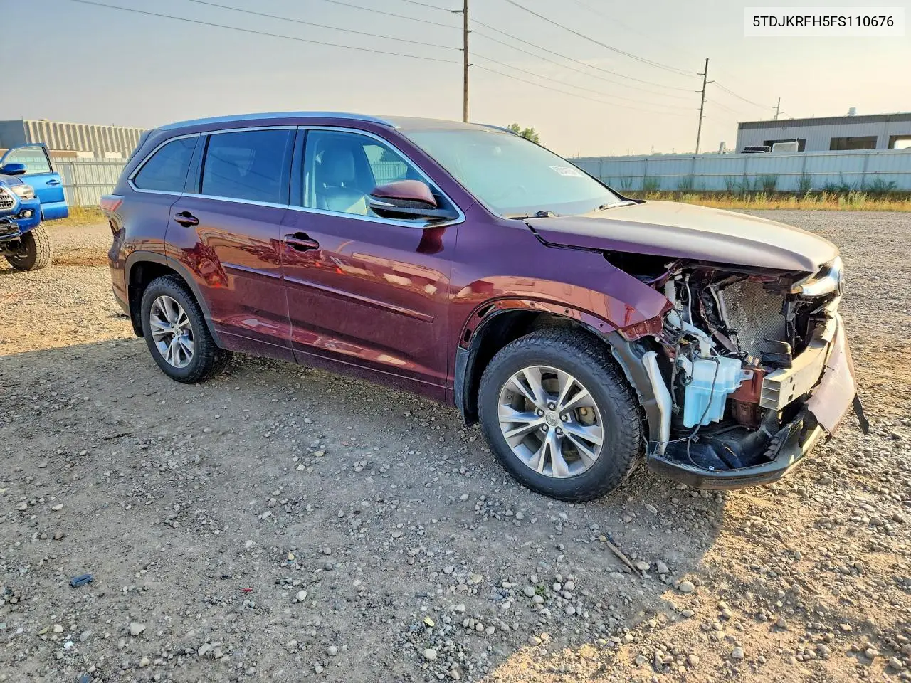 2015 Toyota Highlander Xle VIN: 5TDJKRFH5FS110676 Lot: 60941756