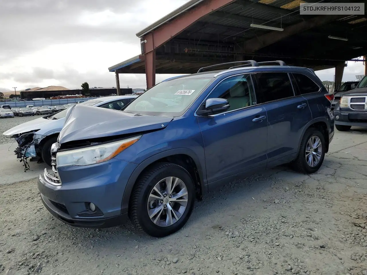 2015 Toyota Highlander Xle VIN: 5TDJKRFH9FS104122 Lot: 61635676