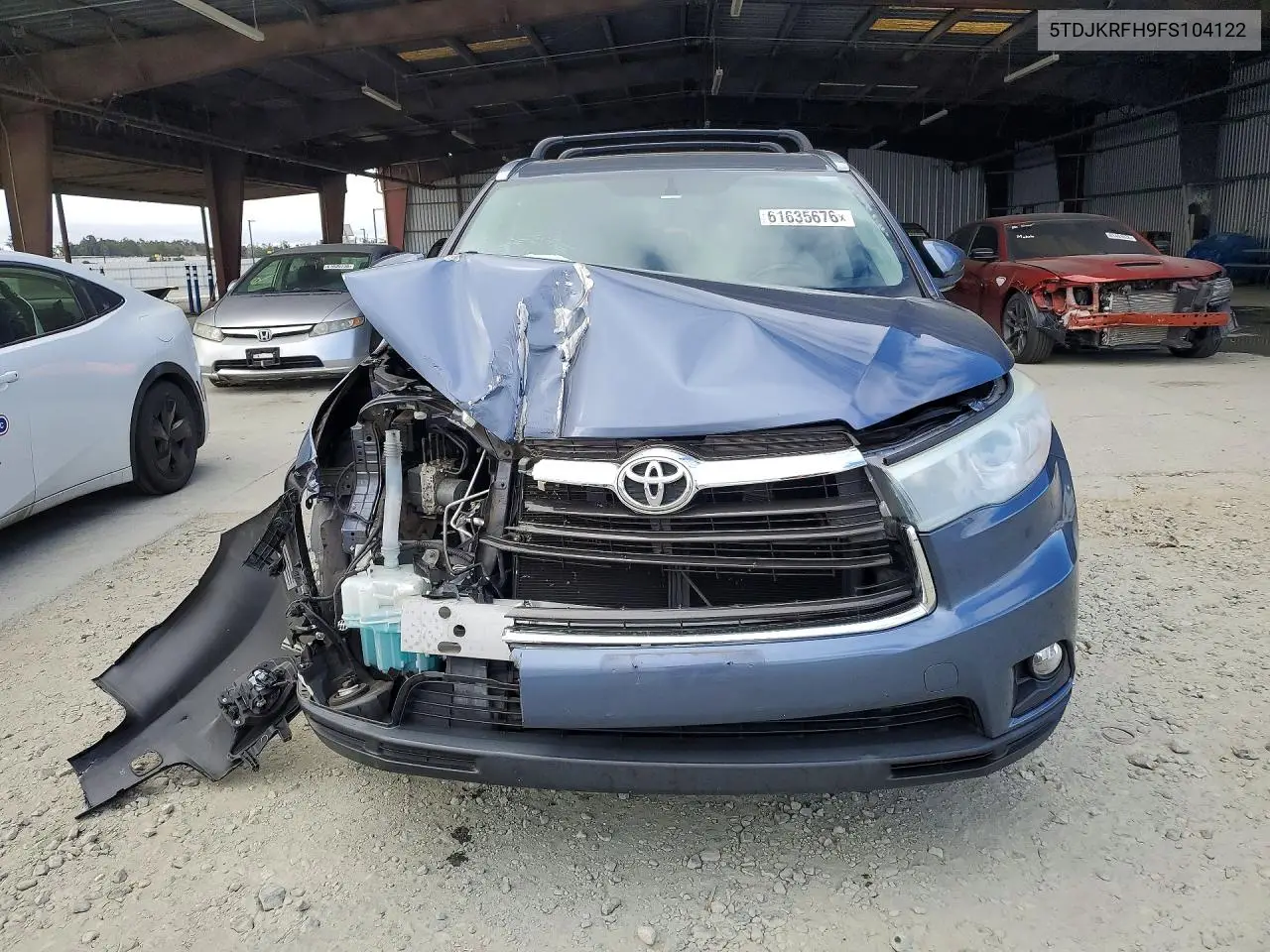 2015 Toyota Highlander Xle VIN: 5TDJKRFH9FS104122 Lot: 61635676