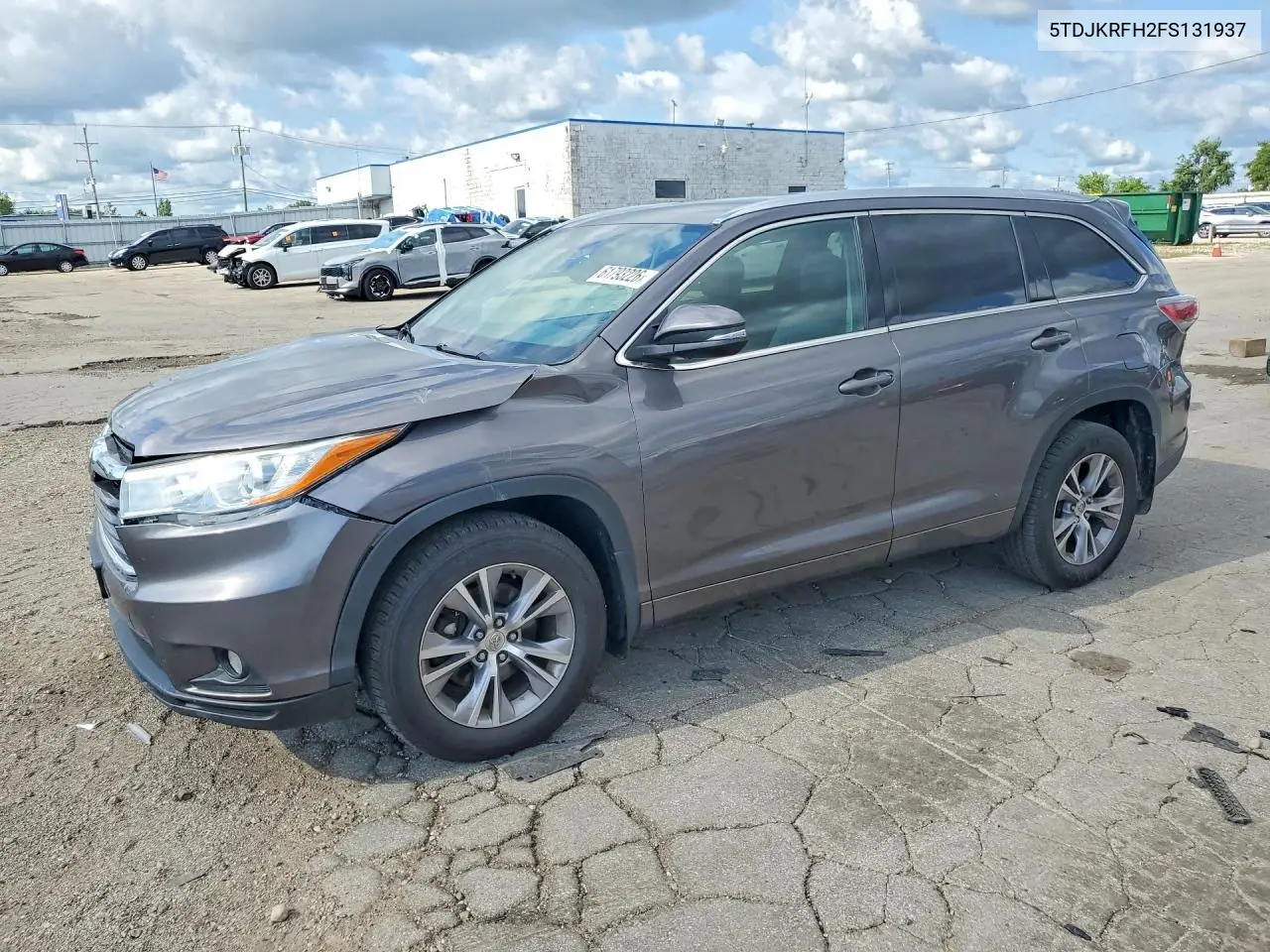 2015 Toyota Highlander Xle VIN: 5TDJKRFH2FS131937 Lot: 61793226