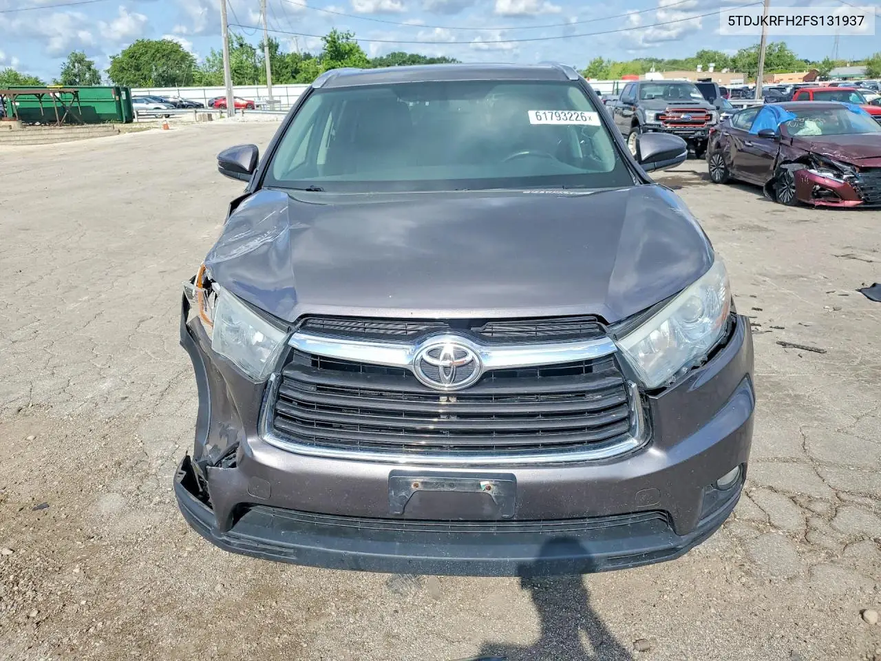 2015 Toyota Highlander Xle VIN: 5TDJKRFH2FS131937 Lot: 61793226